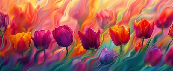 Be Dazzled By The Brilliance Of Bright And Colorful Tulips, Background HD For Designer 