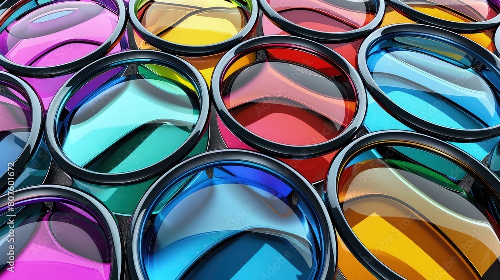 Poster abstract background with lines and round in round ring shape