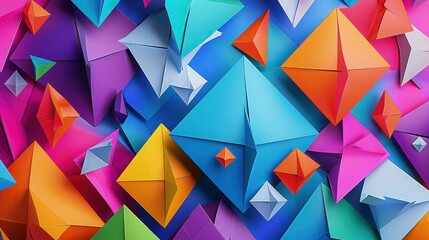 Obraz premium A visually dynamic colorful geometric kite abstract background 