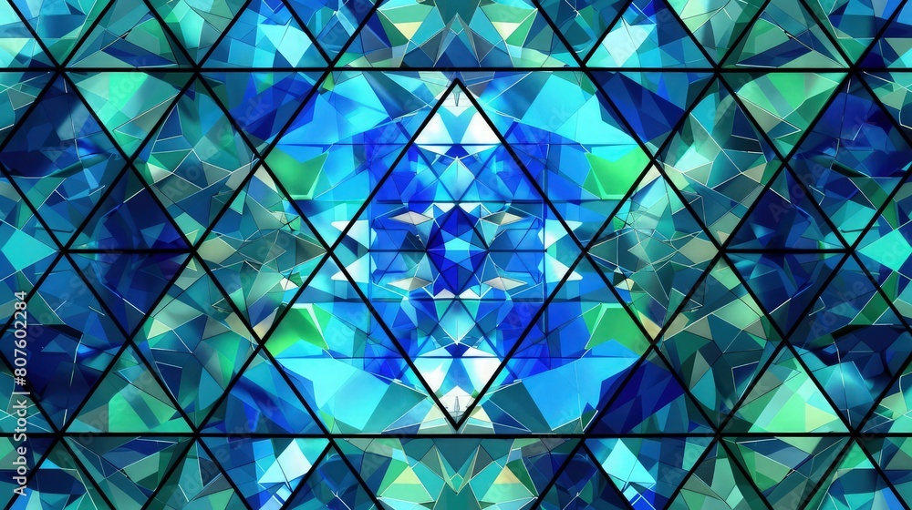 Aufkleber a vibrant kaleidoscope of internal design geometric triangle over lapping abstract background