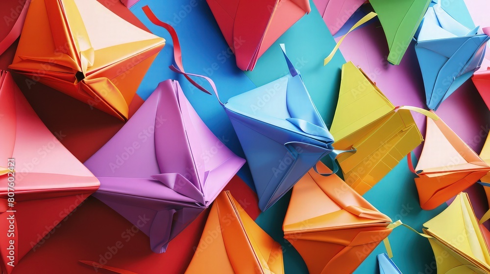 Poster a visually dynamic colorful geometric kite abstract background