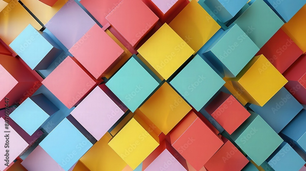 Aufkleber a dynamic composition of visually captivating of colorful shape abstract geometric shape background
