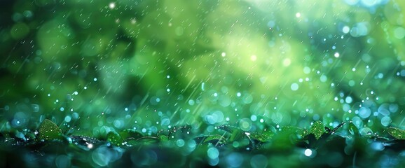 Blurry Green Background Of Bokeh Lights On A Rainy Day, Background HD For Designer 