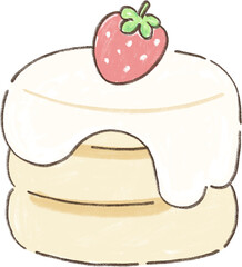 Strawberry cake cafe dessert illustration drawings