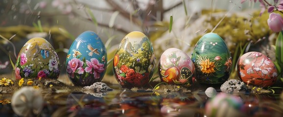 Celebrate The Spirit Of Easter With A Collection Of Painted Easter Eggs, Background HD For Designer 