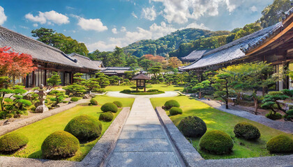 広々とした日本庭園