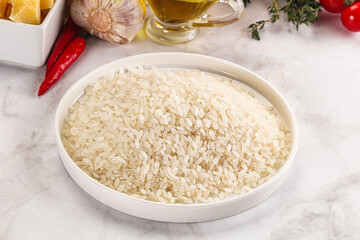 Dry Arborio rice for risotto