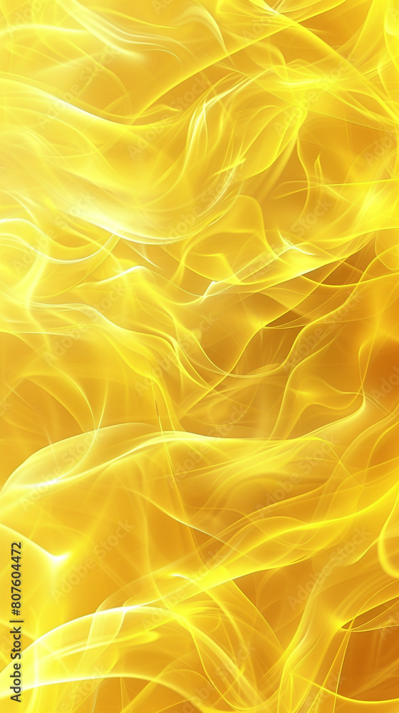 Wall mural Vibrant lemon yellow waves abstracted into flames suitable for a bright sunny background - Wall murals