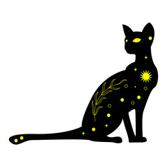 Mystical Cat Magic Illustration