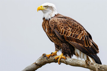 Obraz premium A large eagle is perched on a branch
