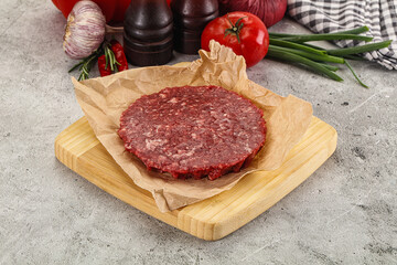 Raw beef burger cutlet minced meat