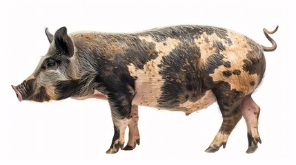 a large black and white pig - Powered by Adobe