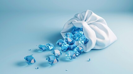a bag of blue diamonds