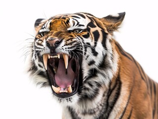 Fototapeta premium a tiger with its mouth open