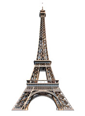 The Eiffel Tower isolated on a transparent PNG background, white background , cut out, clipping path, Generative Ai