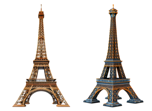 paris eiffel tower isolated on a transparent PNG background, white background , cut out, clipping path, Generative Ai - Powered by Adobe