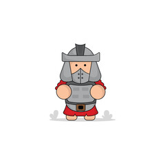 cute cartoon gladiator icon illustration. kingdom concept illustration premium cartoon,flat style cartoon