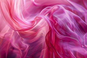Obraz premium Luxurious pink fabric flowing gracefully, capturing the soft texture and fluid movement ideal for fashion and textile themes.