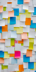 Lots Of Colored Square Stickers On White Wall For Background Created Using Artificial Intelligence