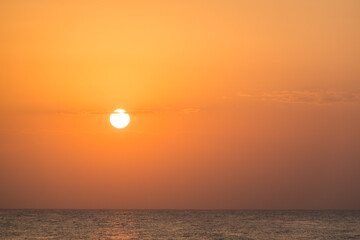 warm colors during sunrise at the red sea on vacation