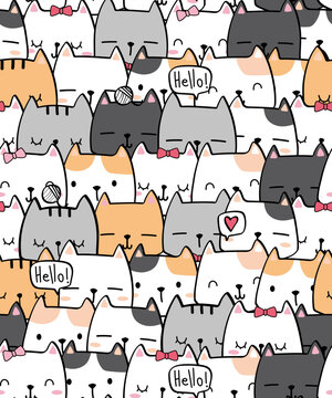 pattern with cats