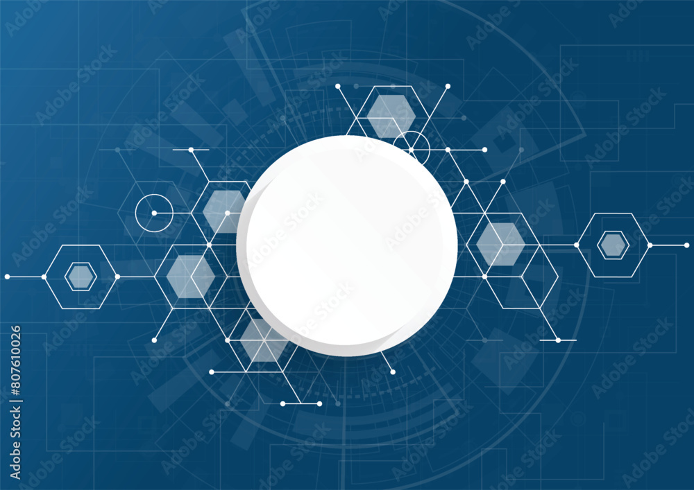 Aufkleber abstract science template. technology lines and dots connection background. wallpaper or banner with