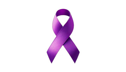 purple ribbon on a white background, representing general cancer awareness, Alzheimer's disease, and domestic violence awareness
