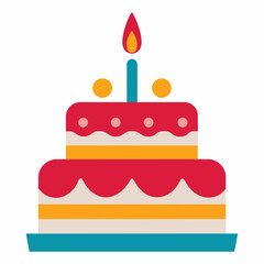 Happy birthday cake vector illustration on a white background 
