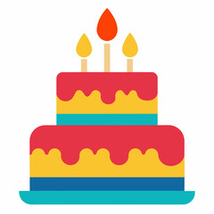 Happy birthday cake vector illustration on a white background 
