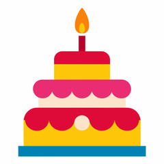 Happy birthday cake vector illustration on a white background
