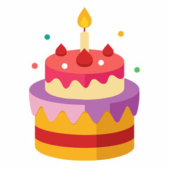 Happy birthday cake vector illustration on a white background 

