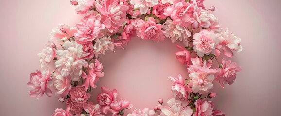 Embrace The Enchanting Beauty Of A Frame Wreath Adorned With Pink Peony Flowers, Background HD For Designer 