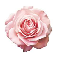 Pink rose isolated on transparent background.