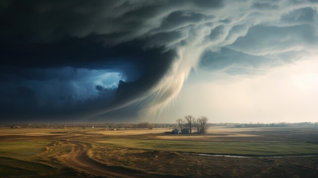 mesmerizing tornado, tornado and wide fields, rainy season