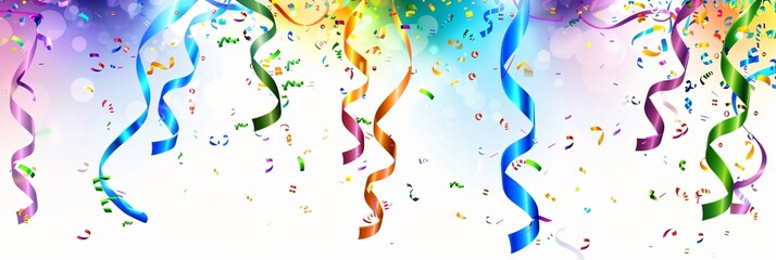 Group of colorful streamers displayed against a clean white backdrop