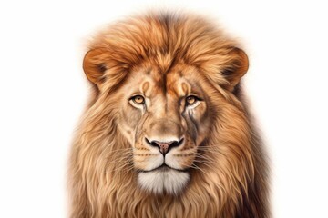 Portrait of A Lion on A White Background