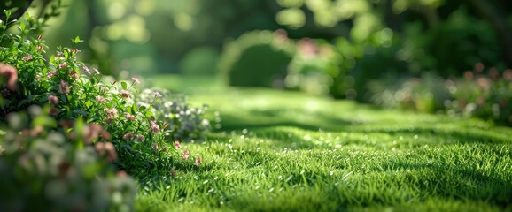 Explore The Verdant Beauty Of A Lawn And Bush In The Garden, Where The Lush Greenery And Vibrant Blooms Evoke Feelings Of Vitality And Renewal, Background HD For Designer 