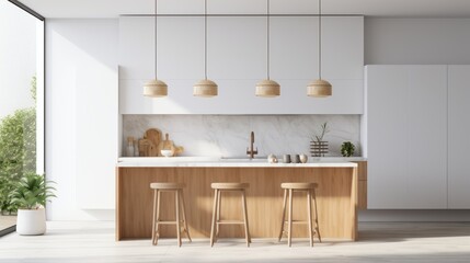 A minimalist kitchen with a minimalist marble