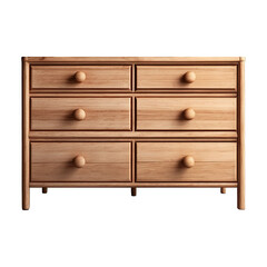 wooden sideboard with drawers Isolated on Transparent Background PNG Generative AI