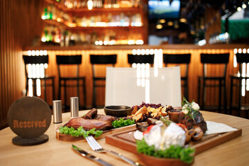 a table with food on it