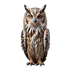 Obraz premium Eagle owl Isolated on Transparent Background PNG Generative AI
