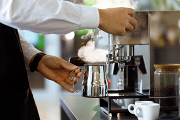 a person making a coffee