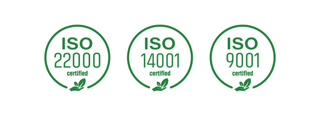 ISO certified sign on white background