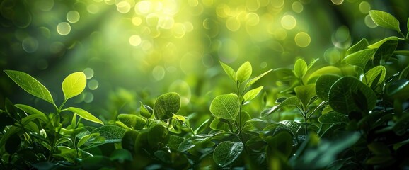 Green Foliage Bokeh With Shimmering Highlights, Casts A Magical Spell, Inviting Us To Lose Ourselves In The Beauty Of Nature, Background HD For Designer 
