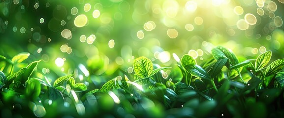 Green Foliage Bokeh With Shimmering Highlights, Casts A Magical Spell, Inviting Us To Lose Ourselves In The Beauty Of Nature, Background HD For Designer 