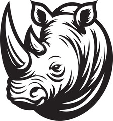 Rhino face silhouette design. Rhinoceros head vector illustration.