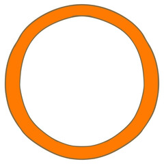 orange round frame illustration hand drawn isolated vector	
