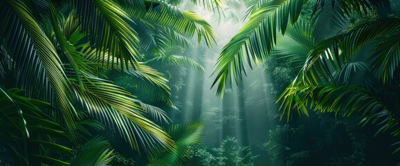 Immerse Yourself In The Lush Beauty Of Tropical Paper Palm Leaves And Branches Framing A Scene Of Summer Paradise, Background HD For Designer 