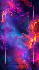 Fototapeta premium Design a banner featuring a vibrant neoncolored frame surrounding an area for text entry The background showcases a mesmerizing gradient color scheme