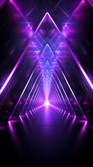 Futuristic purple neon corridor